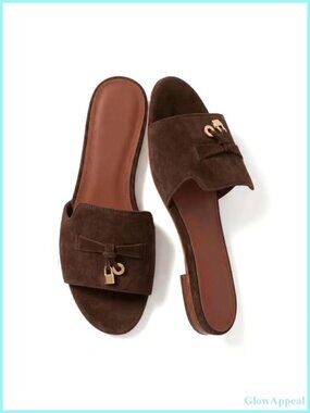 Women's Slip-On Backless Mule Sandals Faux Suede Open Toe